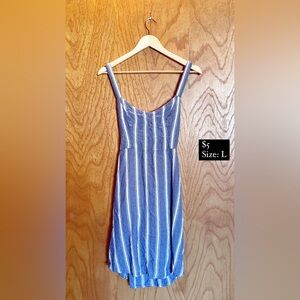 Blue and White Striped Dress, Ties in The Back